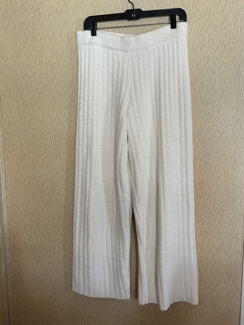 UGG Women Terri Pant Ribbed Cream Wide Leg Lounge Pajama Pants Size Large NEW